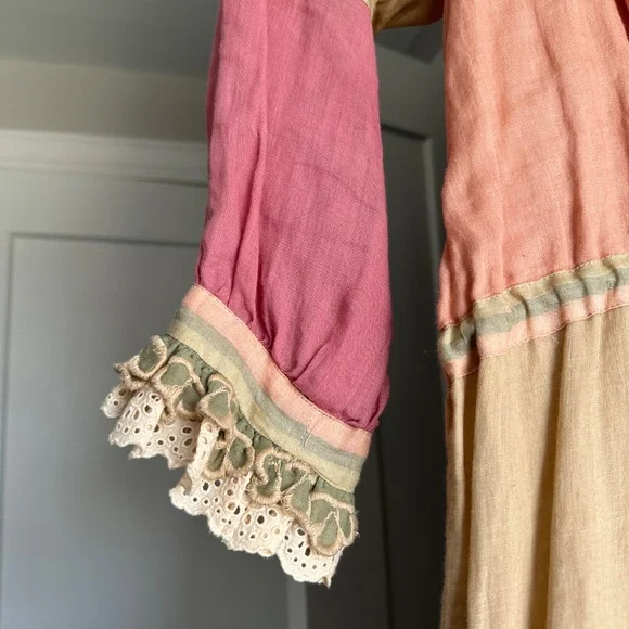 Color block floral ruffle midi dress - Picture 3 of 3